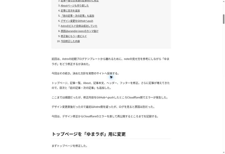 修正前の記事本文見出し