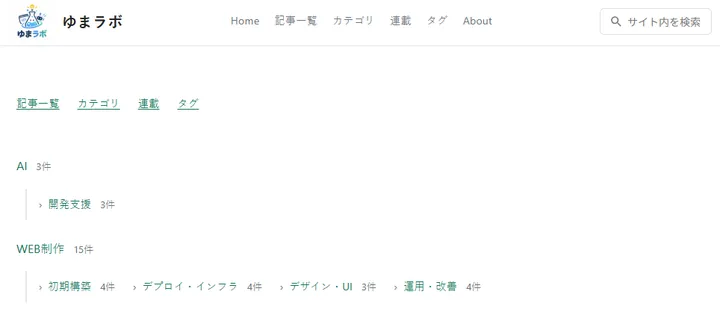 修正前のカテゴリページ