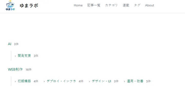 本文側の重複ナビを削除したカテゴリページ